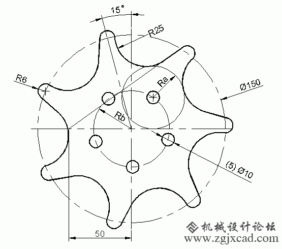 autoCAD基础练习题14.gif