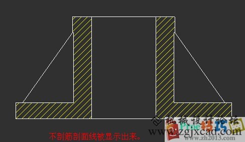 Proe工程图剖视图加强筋不剖的方法
