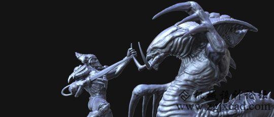 虫族爱好者!玩家3D打印星际2女王凯瑞甘