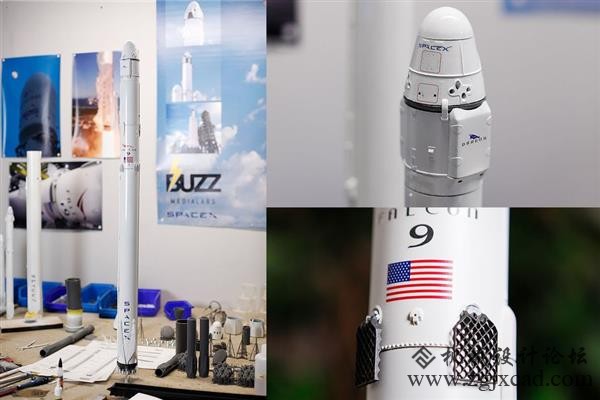 德国大神使用3D打印技术打造Space X火箭模型