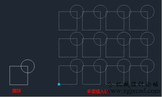 CAD中如何创建一些多重插入块
