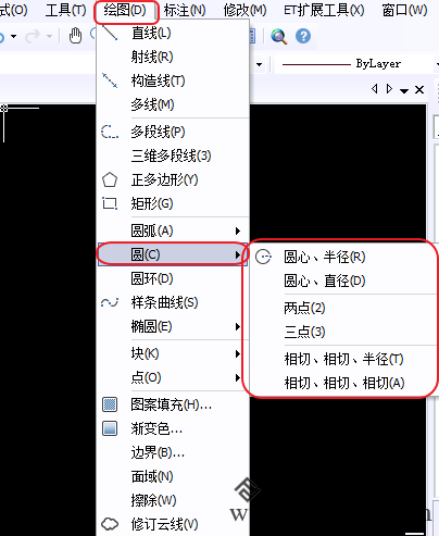CAD画圆命令