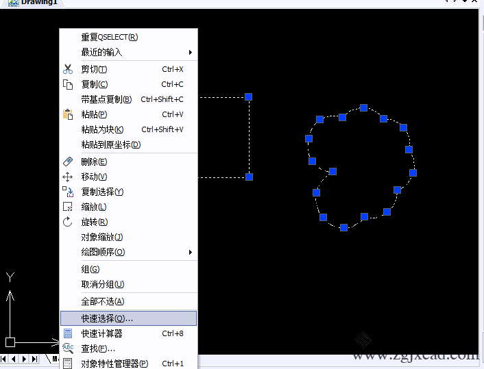 CAD如何全选一个图层的对象