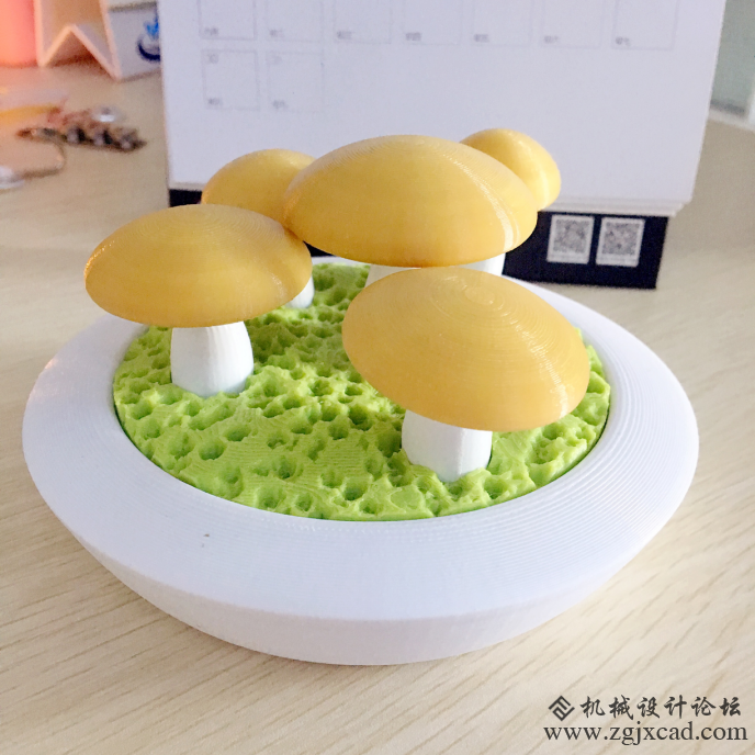 3D打印七彩蘑菇灯，让你萌的不要不要的