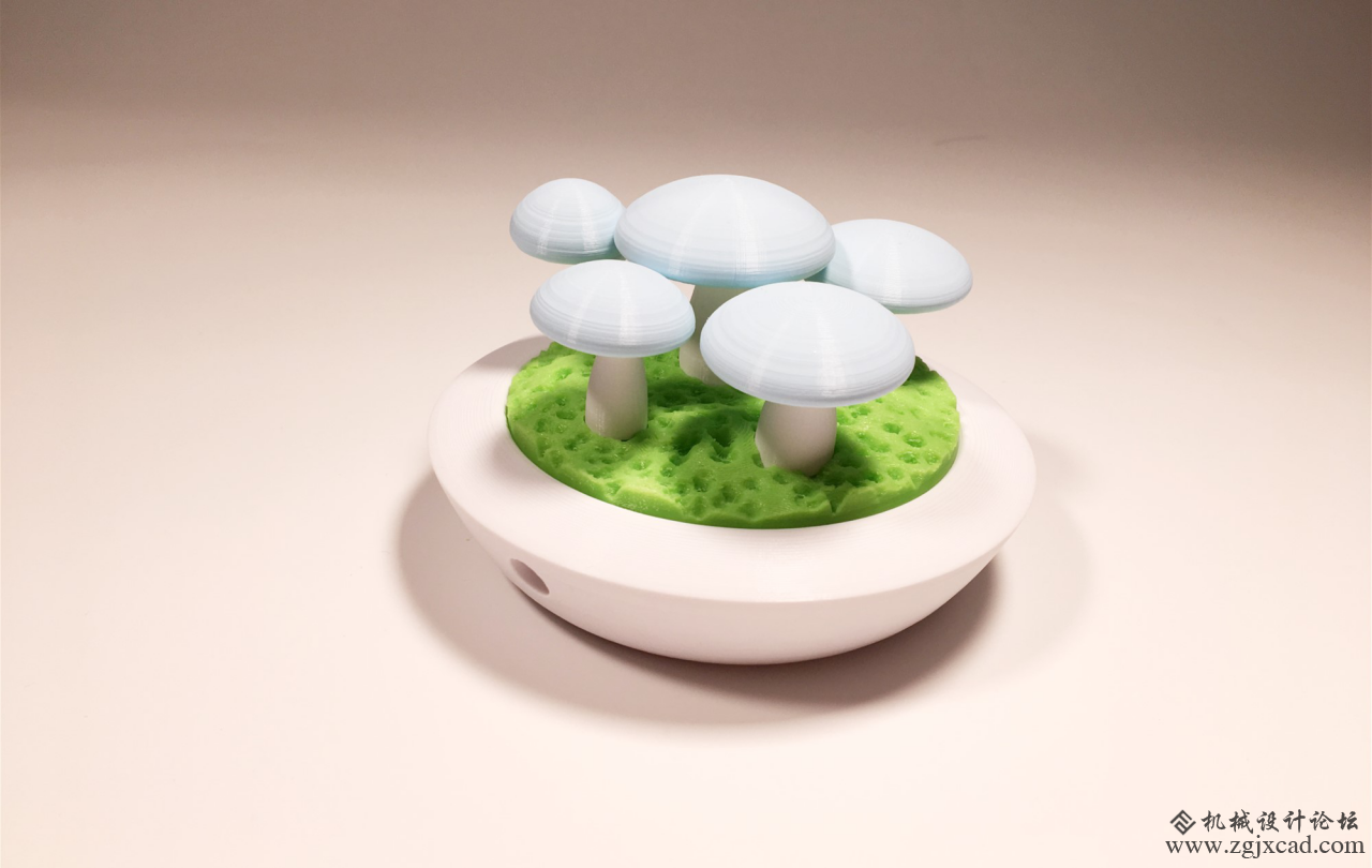 3D打印七彩蘑菇灯，让你萌的不要不要的