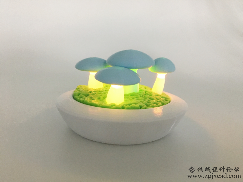 3D打印七彩蘑菇灯，让你萌的不要不要的
