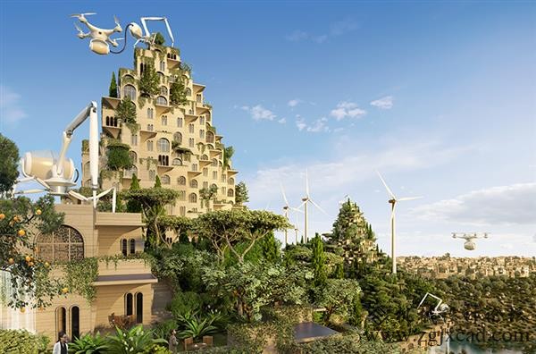 建筑师Vincent Callebaut设想用3D打印的“农业桥梁”重建摩苏尔