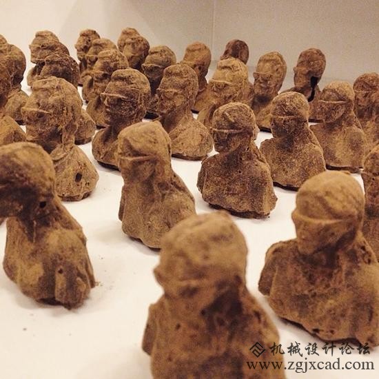 ojeam工作室用巧克力制作的迷你3D半身像