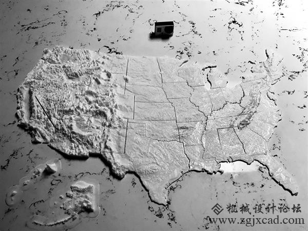 看看这张令人难以置信的美国3D打印地形图
