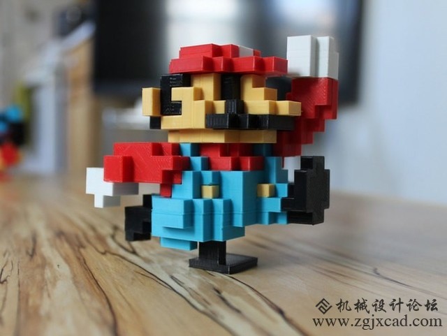 3D打印马里奥像素模型 属于80后游戏玩家的回忆