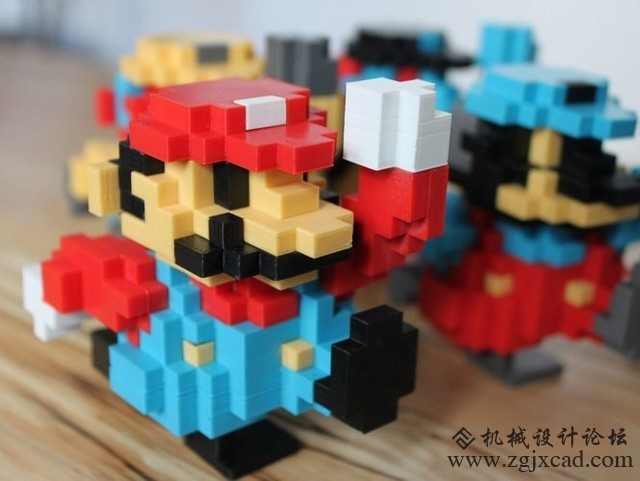 3D打印马里奥像素模型 属于80后游戏玩家的回忆